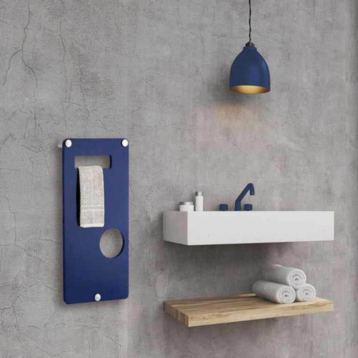 Maya Bath Adelmo 12" x 25" Blue Wall Mounted Hardwired Ceramic Electric Towel Warmer