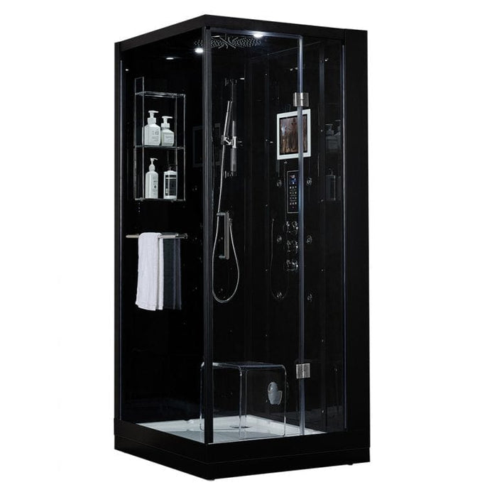 Maya Bath Platinum Arezzo Luxury Modern Steam Shower Black Right 201